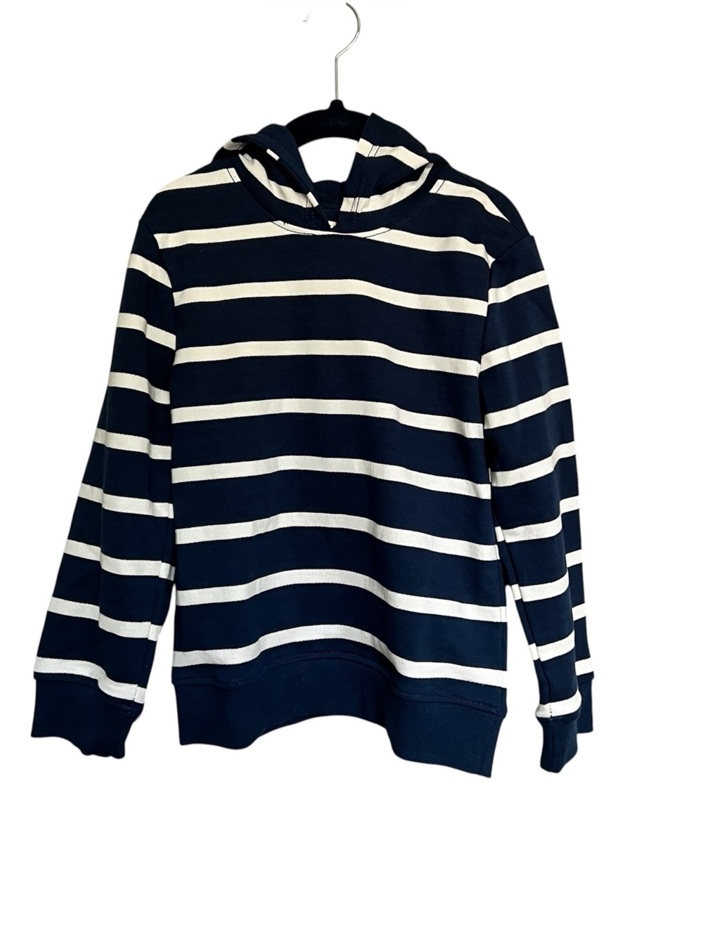 Boutique Hatley Navy & White Striped Hooded Pullover NWT Size 5 100% cotton